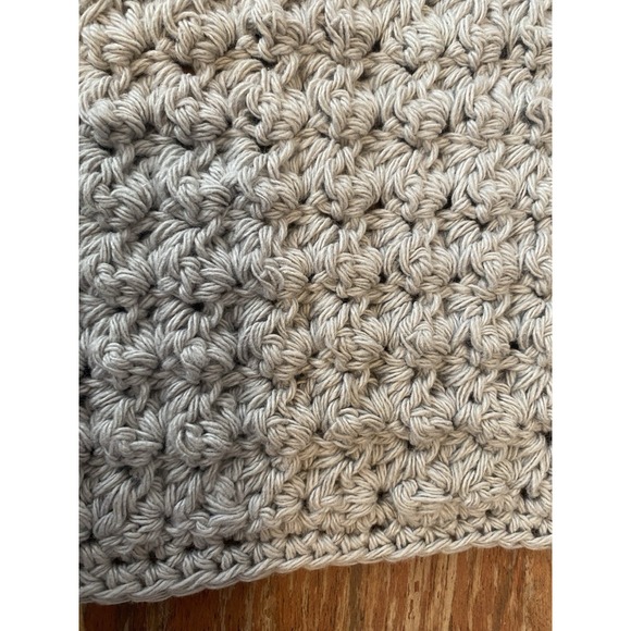 Handmade Crochet Washcloth Dishcloth 100% Cotton Gray Textured Kitchen Cleaning - Picture 4 of 9